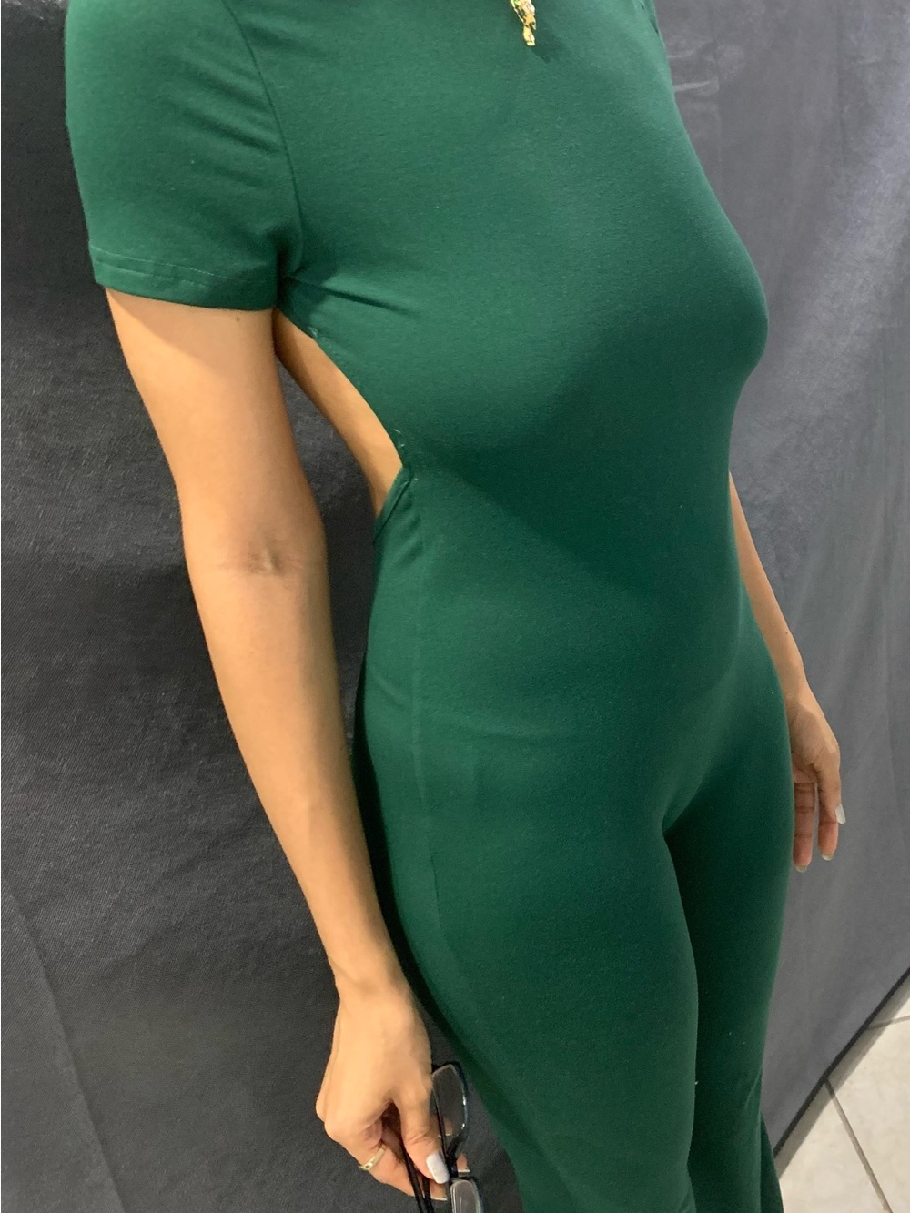 Women’s Emerald Green Cutout Jumpsuit Size S.